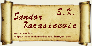 Šandor Karašićević vizit kartica
